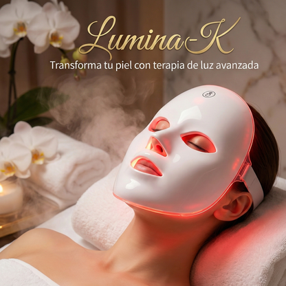 Lumina-K Pro | Máscara de Fototerapia LED 7-en-1 (Efecto Piel de Porcelana)